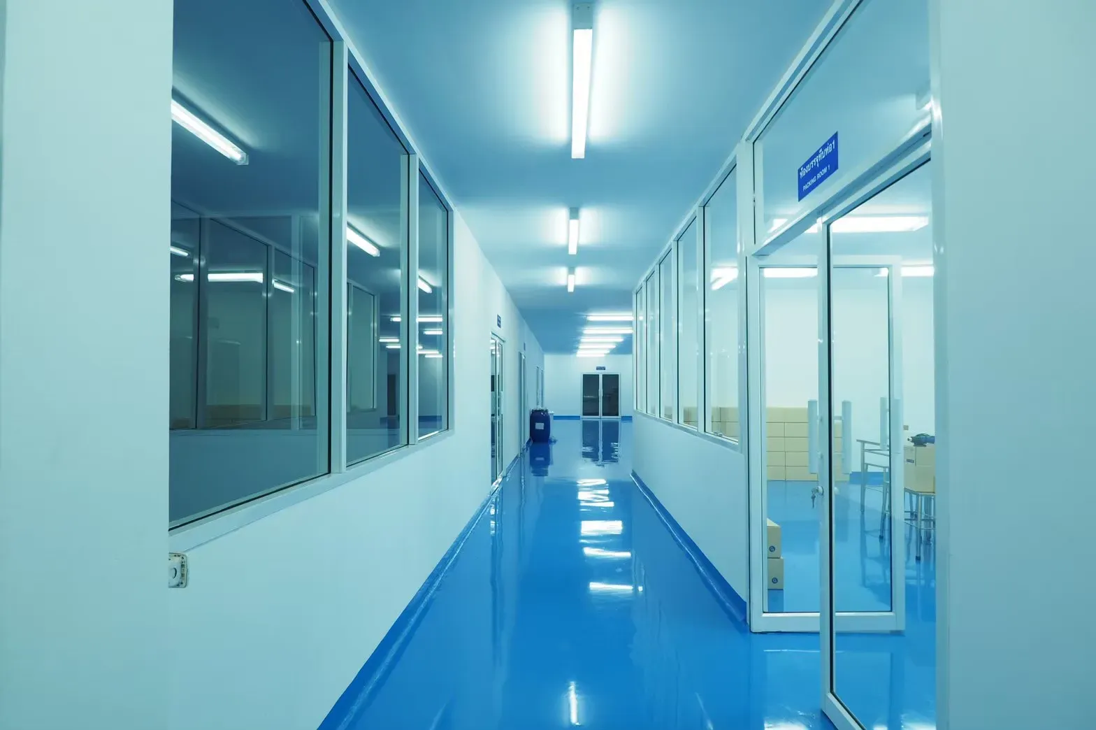 ห้องบรรจุ (Packing Room 1) และทางเดินห้องสะอาดโรงงานรับผลิตอาหารเสริม Wellness G